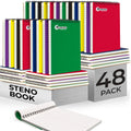 Rosmonde 48 Pack Bulk Spiral Steno Book, 6' X 9' Gregg Ruled Steno Notebook, Assorted Covers, 80 Sheets (160 Pages) Bulk Steno