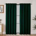 Lecloud Bessie Hunter Green Curtains 72 Inches Long 2 Panels, Airy Faux Linen Textured Living Room Curtains for Bedroom Decor, L