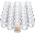 Letine 36Pcs Votive Candle Holders-Clear Glass Tea Light Candle Holders-Clear Candle Holders Bulk for Wedding Centerpieces/Home 