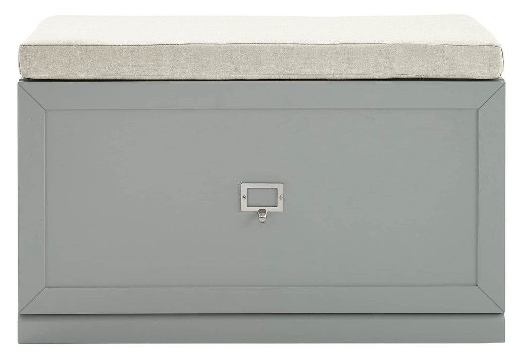 Crosley Furniture Harper Entryway Storage Bench with Shoe Rack Organizer Drawer, Gray