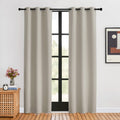 Nicetown Blackout Curtains For Bedroom, Natural, 34 W By 80 L, Set Of 2, Thermal Insulated Curtains & Drapes With Grommet Top Fo
