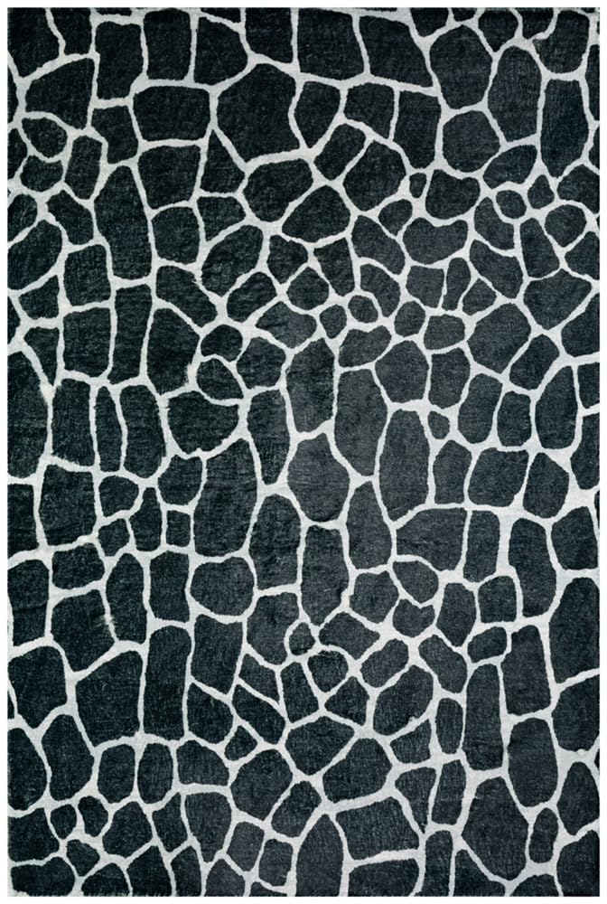 Dalyn Rugs Akina Giraffe Animal Print Ak4 Faux Fur Midnight 8' X 10'