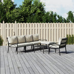 vidaXL 7 Piece Patio Lounge Set with Sand Cushions Steel