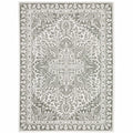 HomeRoots 507965 6 x 9 ft. Gray & White Oriental Power Loom Stain Resistant Rectangle Area Rug