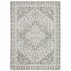 HomeRoots 507965 6 x 9 ft. Gray & White Oriental Power Loom Stain Resistant Rectangle Area Rug