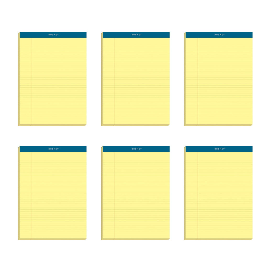 Tops Double Docket Writing Tablet, 8-1/2 X 11-3/4 Inches, Perforated, 3-Hole Punched, Canary, Legal/Wide Rule, 100 Sheets Per Pa