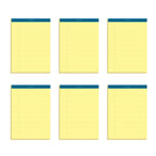 Tops Double Docket Writing Tablet, 8-1/2 X 11-3/4 Inches, Perforated, 3-Hole Punched, Canary, Legal/Wide Rule, 100 Sheets Per Pa