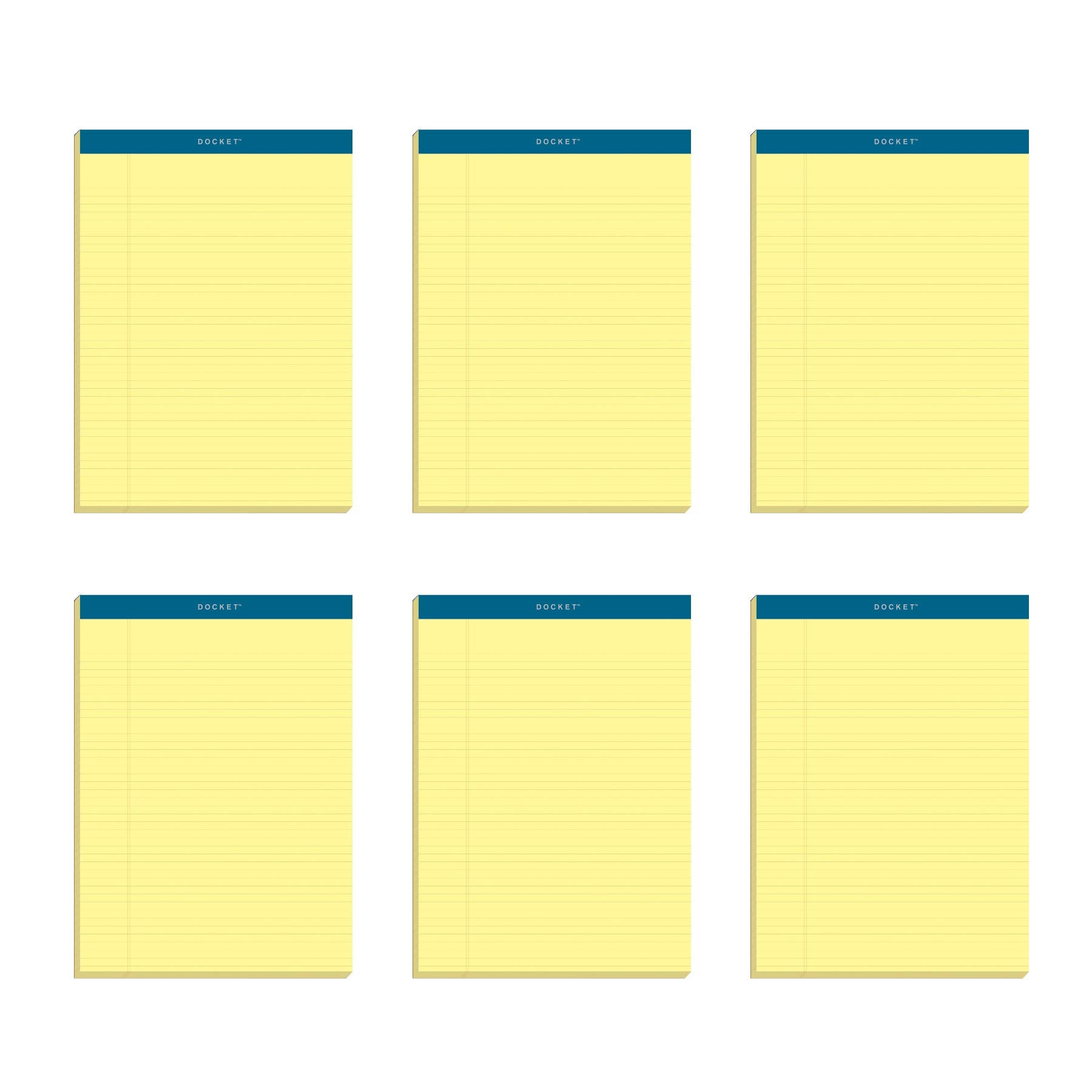 Tops Double Docket Writing Tablet, 8-1/2 X 11-3/4 Inches, Perforated, 3-Hole Punched, Canary, Legal/Wide Rule, 100 Sheets Per Pa