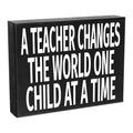 JennyGems Teacher Gift: Inspiring Wooden Sign - A Touching Tribute to Educators Changing the World, Ideal Shelf Decor and Wall H
