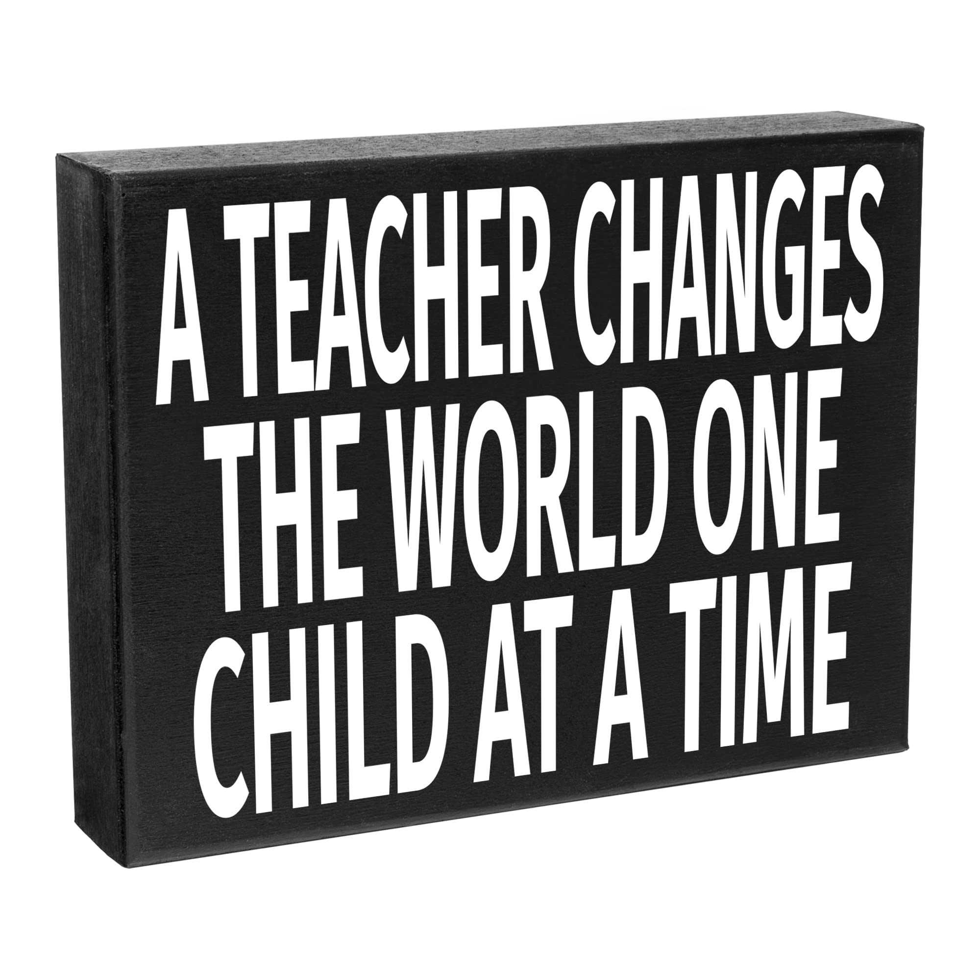 JennyGems Teacher Gift: Inspiring Wooden Sign - A Touching Tribute to Educators Changing the World, Ideal Shelf Decor and Wall H