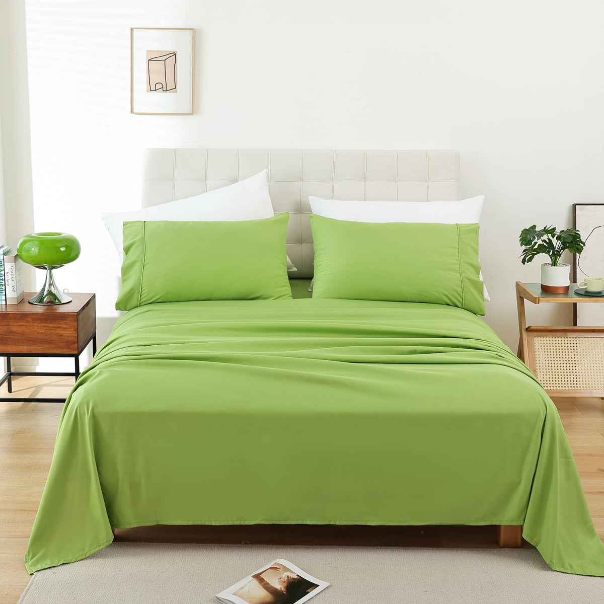 Whitney Home Textile Twin Sheet Set - 3 Piece Soft Microfiber Bed Sheets For Twin Size Bed, Fit Deep Pocket Cooling Sheets And P