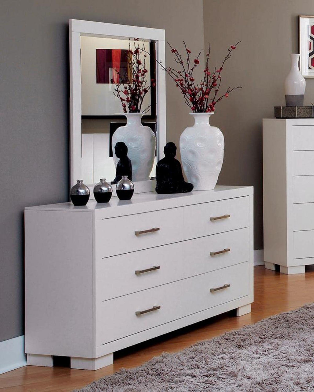 Coaster Home Furnishings Jessica Rectangular Mirror White