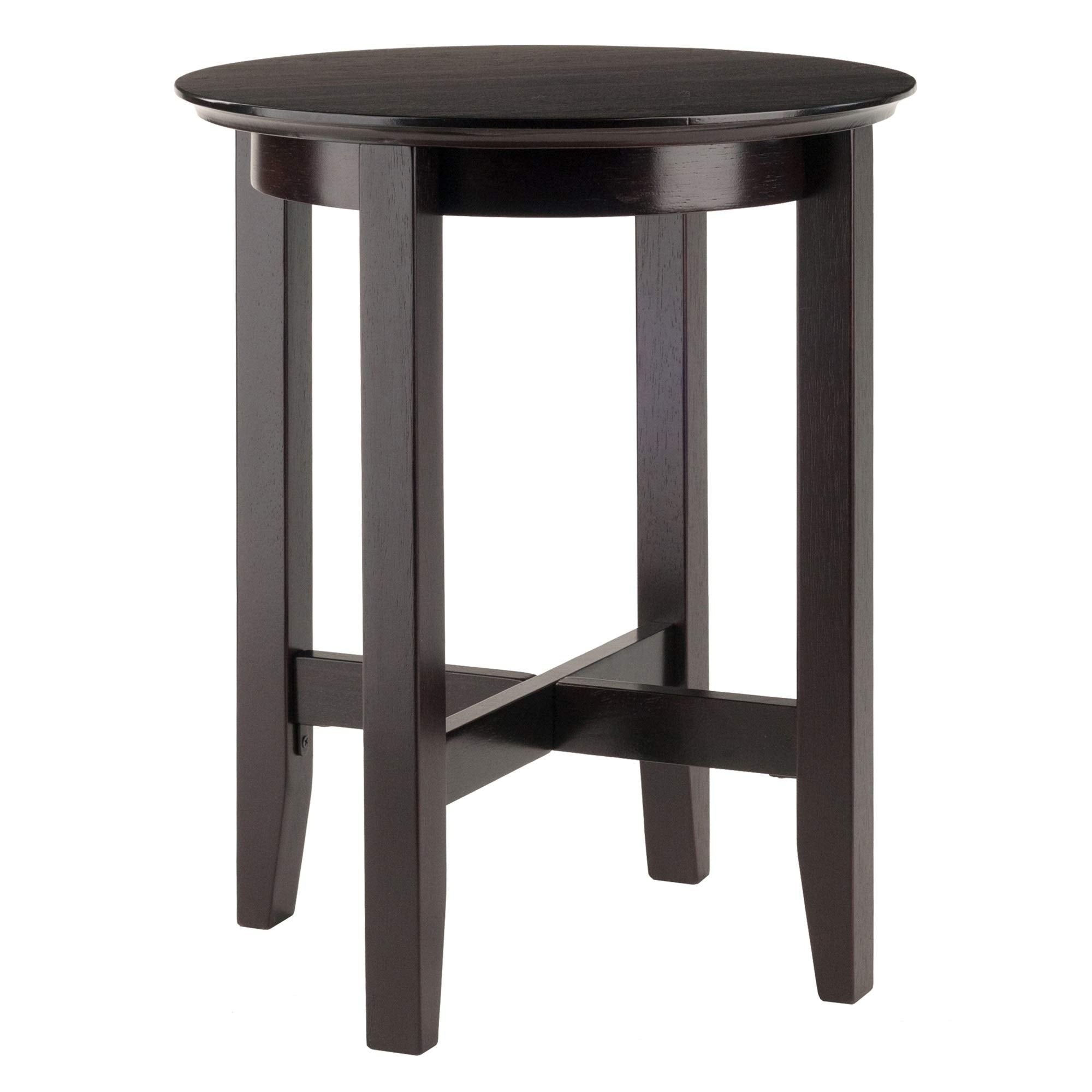 Ergode Deluxe Wood Sasha Accent Table | Sleek Curved Design | Ample Storage | Black Finish | Multiple Finishes Available | Assembly Hardware Included | 20" W x 20" D x 27" H (92118-VV)