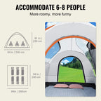 Vevor Suv Camping Tent, 8'-8' Suv Tent Attachment For Camping With Carry Bag, Waterproof Pu2000Mm Double Layer Truck Tent, Accom