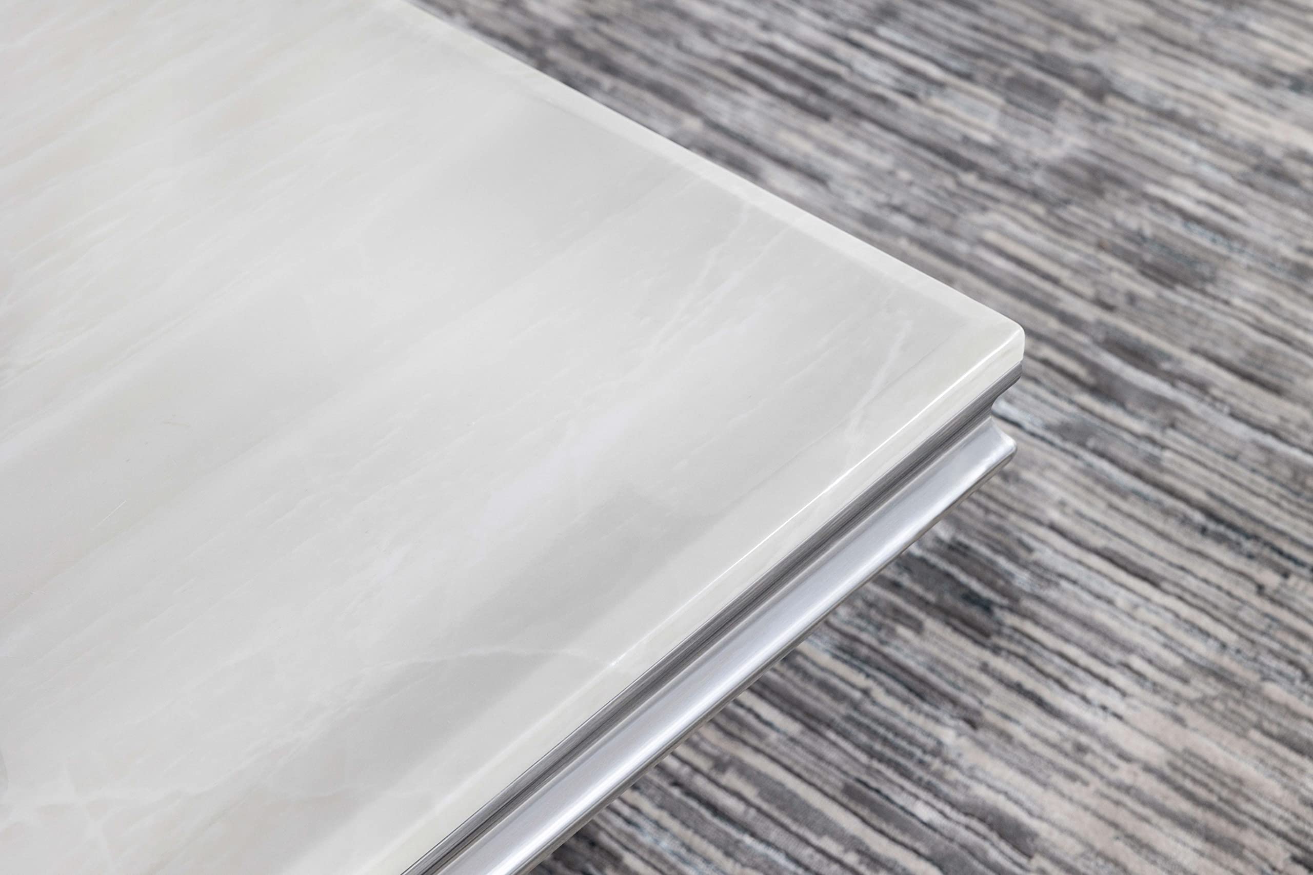 Coaster Home Furnishings Adabella U-Base Rectangle Coffee Table White and Chrome