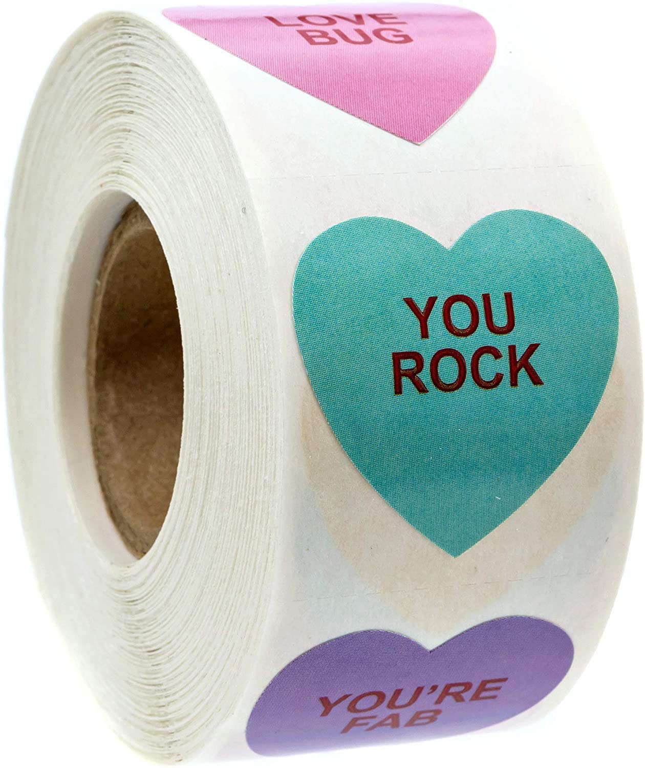 Valentine Candy Hearts Stickers / 500 Valentine'S Day Labels / 1 1/8' Heart Envelope Seals