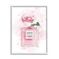 Stupell Industries Pink Flower Perfume Fashion Glam Design, Designed by Amanda Greenwood Wall Art, 11 x 1.5 x 14, White Framed