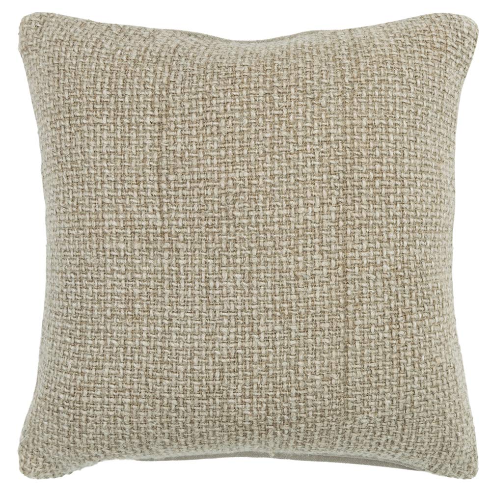 Rizzy Home Donny Osmond 20" X 20" Down Filled Pillow With Linen Cover In Brown