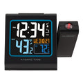 La Crosse Technology Color Projection Alarm Clock with Indoor/Outdoor Temperature & Charging USB Port, Wireless, Backlit, Black,