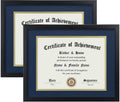 ELSKER&HOME 8.5x11 Certificate Frame with Blue Mat 2Pack- Classic Black Color Frame - Displays Diploma 8.5x11 Inch with Mat - 11