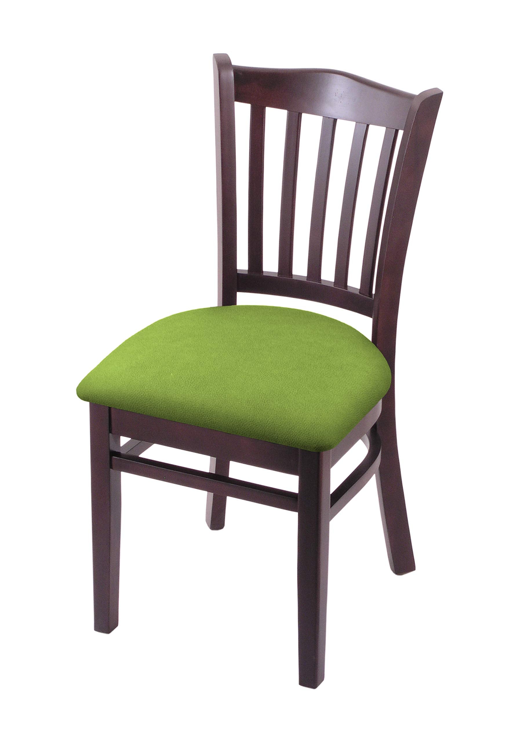 Holland Bar Stool Co. 3120 18 Chair with Dark Cherry Finish and Canter Kiwi Green Seat