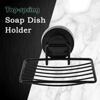 Black Shower Soap Holder, 2 Packs, Suction Cup Bar Soap Dish, Stainless Steel Soap Dish Tray, Draining Soap Holder For Shower Ba