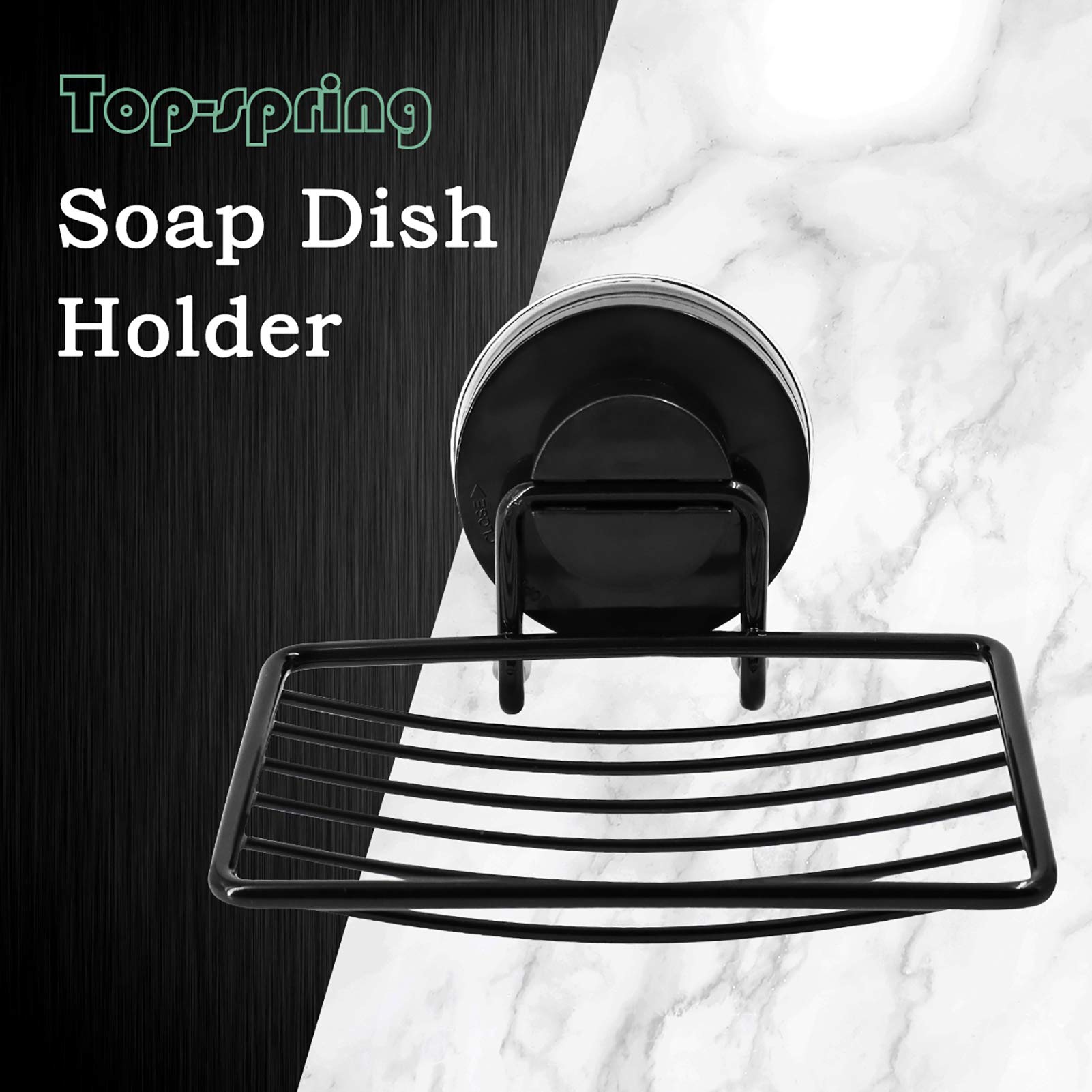 Black Shower Soap Holder, 2 Packs, Suction Cup Bar Soap Dish, Stainless Steel Soap Dish Tray, Draining Soap Holder For Shower Ba