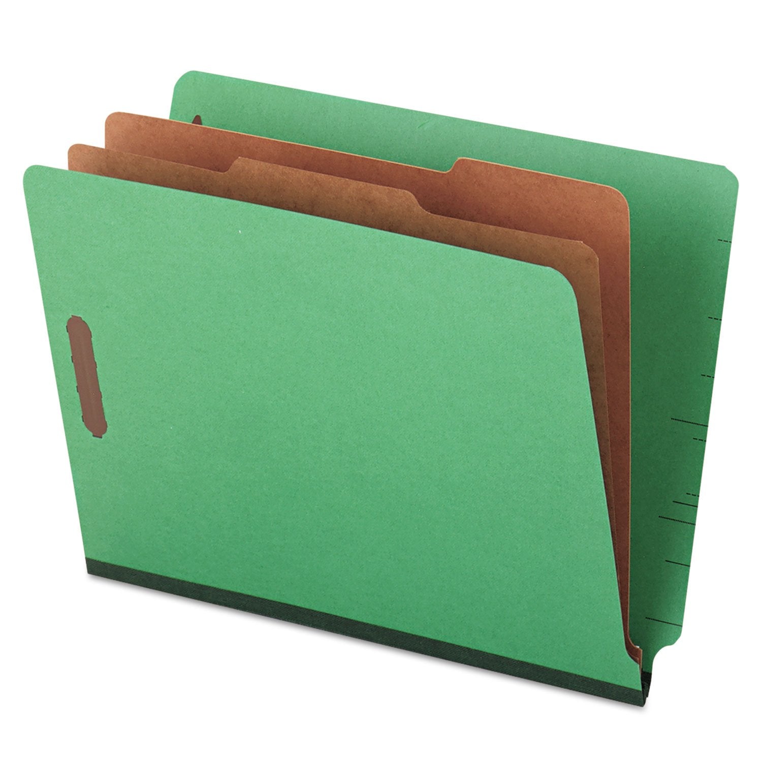 Universal One 10317 Pressboard End Tab Folders, Letter, Six-Section, Green, 10/Box