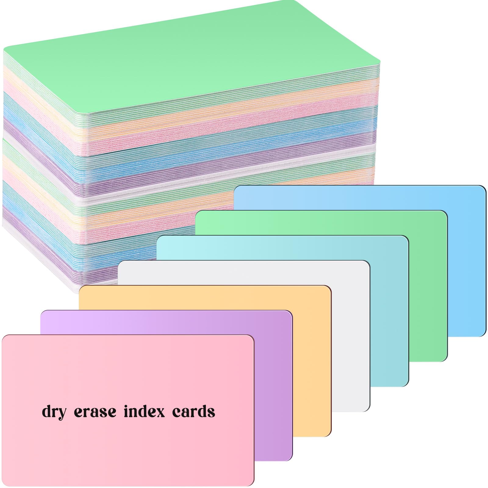 Harloon 100 Pcs Dry Erase Index Cards 3 X 5 Inch Laminated Reusable Dry Erase Note Cards Sheets For Office To Do List (Candy Col