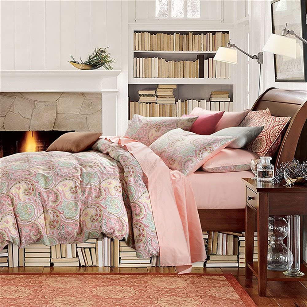 Brandream Paisley Print Luxury Duvet Quilt Cover And Shams 3Pc Bedding Set Bohemian Damask Medallion 800Tc Egyptian Cotton Satee