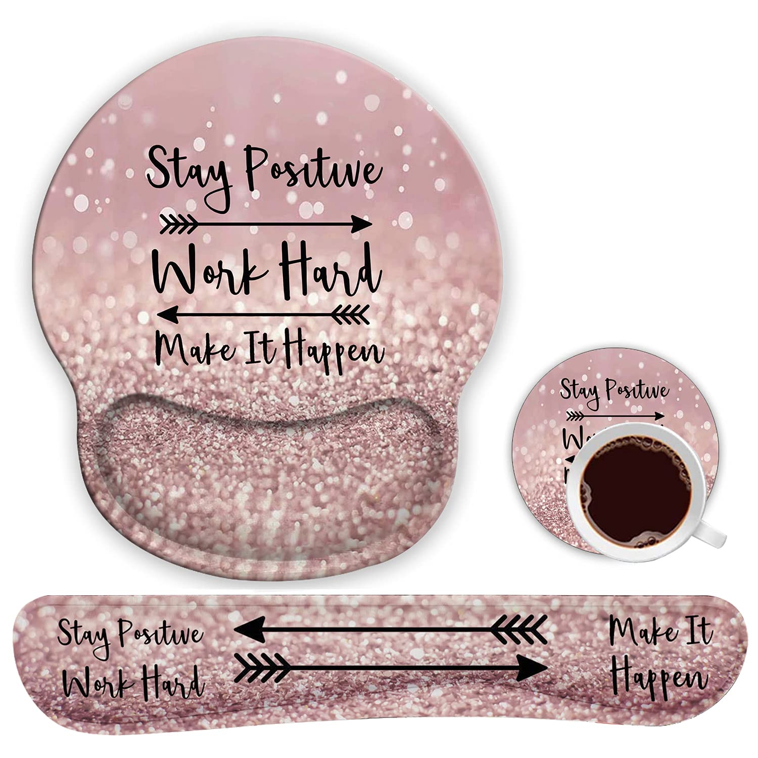 Ergonomic Mouse Pad Wrist Support Gel And Keyboard Wrist Rest Set For Laptop, Gaming And Office, Durable, Comfortable And Pain R