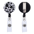 Will Well 2 Pack Heavy Duty Retractable Badge Reels - Id Badge Holder With Belt Clip For Handing Card - Cow Print Extendable Bad