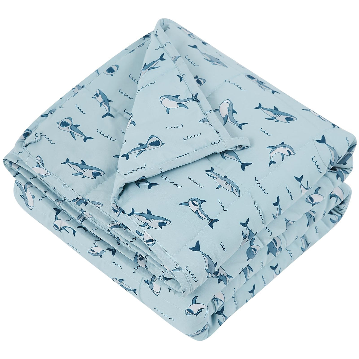 Hosukko Weighted Blanket - Weighted Blanket 5 Lbs Blue Shark Heavy Blanket - Small Size Bresthable Blanket(36 * 48 Inches, 5 Lbs