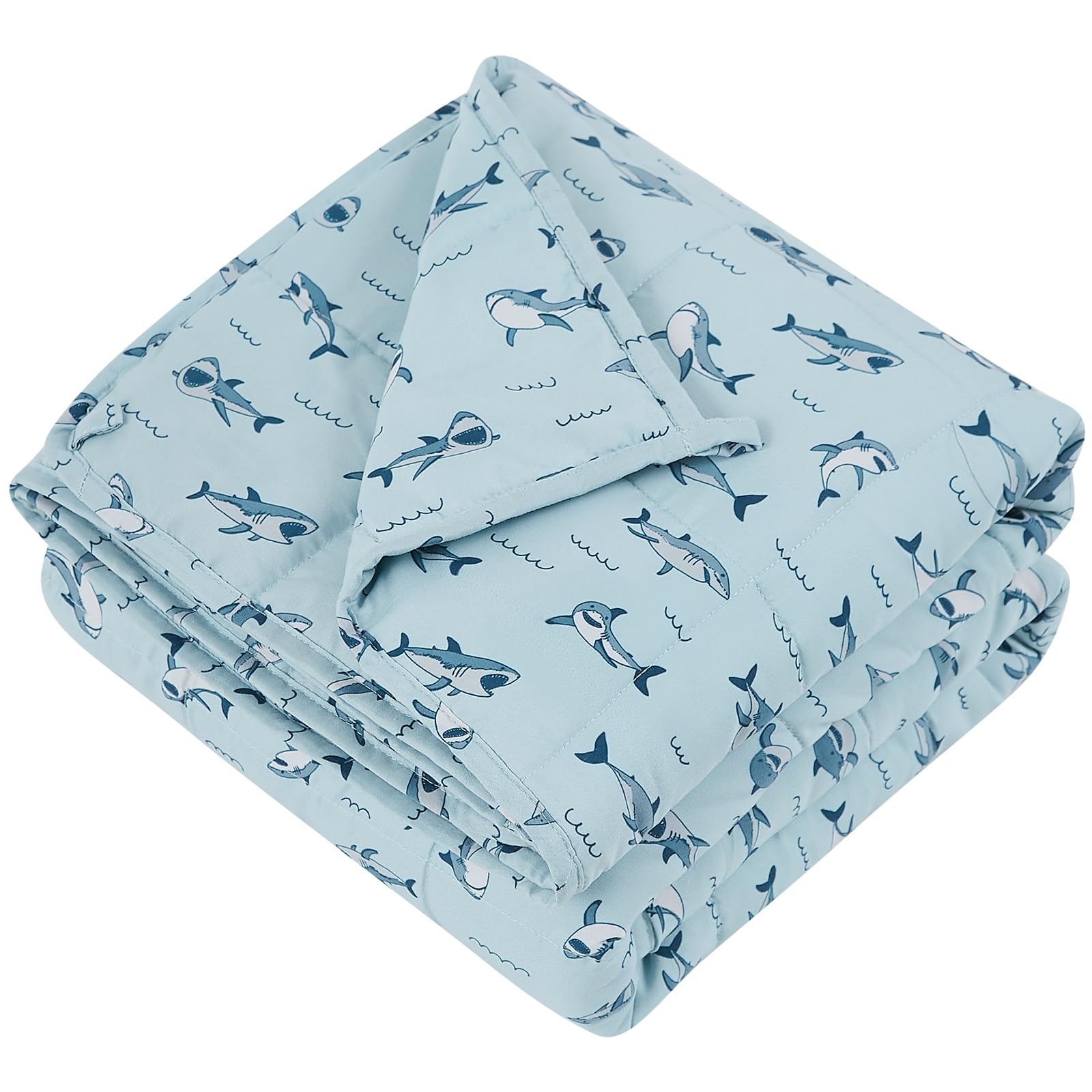 Hosukko Weighted Blanket - Weighted Blanket 7 Lbs Blue Shark Heavy Blanket - Small Size Bresthable Blanket(41 * 60 Inches, 7 Lbs