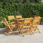 vidaXL Folding Patio Chairs Set of 6 - Solid Teak Wood Outdoor Seating - Scandinavian Style Garden Furniture - 21.7"x24.4"x35.4"