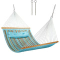 Chulim 12 Ft Double Quilted Fabric Hammock With Spreader Bars And Pillow 450 Lbs Weight Capacity 2 Person Hammock For Outdoor Pa