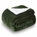 Sochow Sherpa Fleece Throw Blanket, Double-Sided Super Soft Luxurious Plush Blanket Throw Size, Olive Green, 50X60 Inches