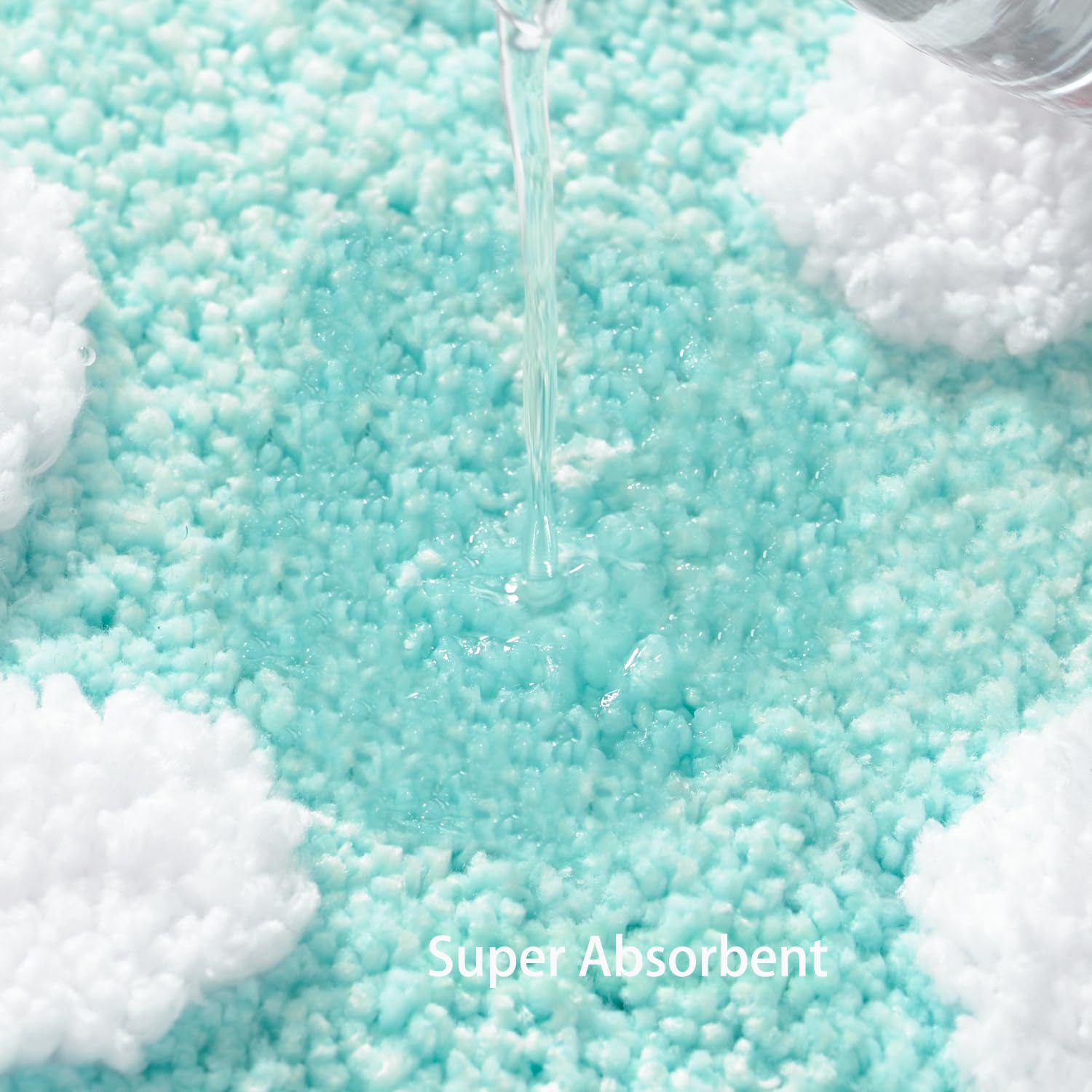 Qjhomo Toilet Rugs U Shaped, Green Toilet Mat Cute Daisy Contour Bath Rug 20''X20'', Extra Thick Soft Machine Washable Toilet Ca