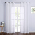 Nicetown White Sheer Curtains For Bedroom Windows 84' Length With Width 37' Per Panel, Grommet Casual Voile Sheer With Light F