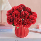 Hananona 12 Pcs Artificial Chrysanthemums Flowers Burgundy Flowers, Fake Mums Flowers Silk Flowers For Spring Home Decor Indoor