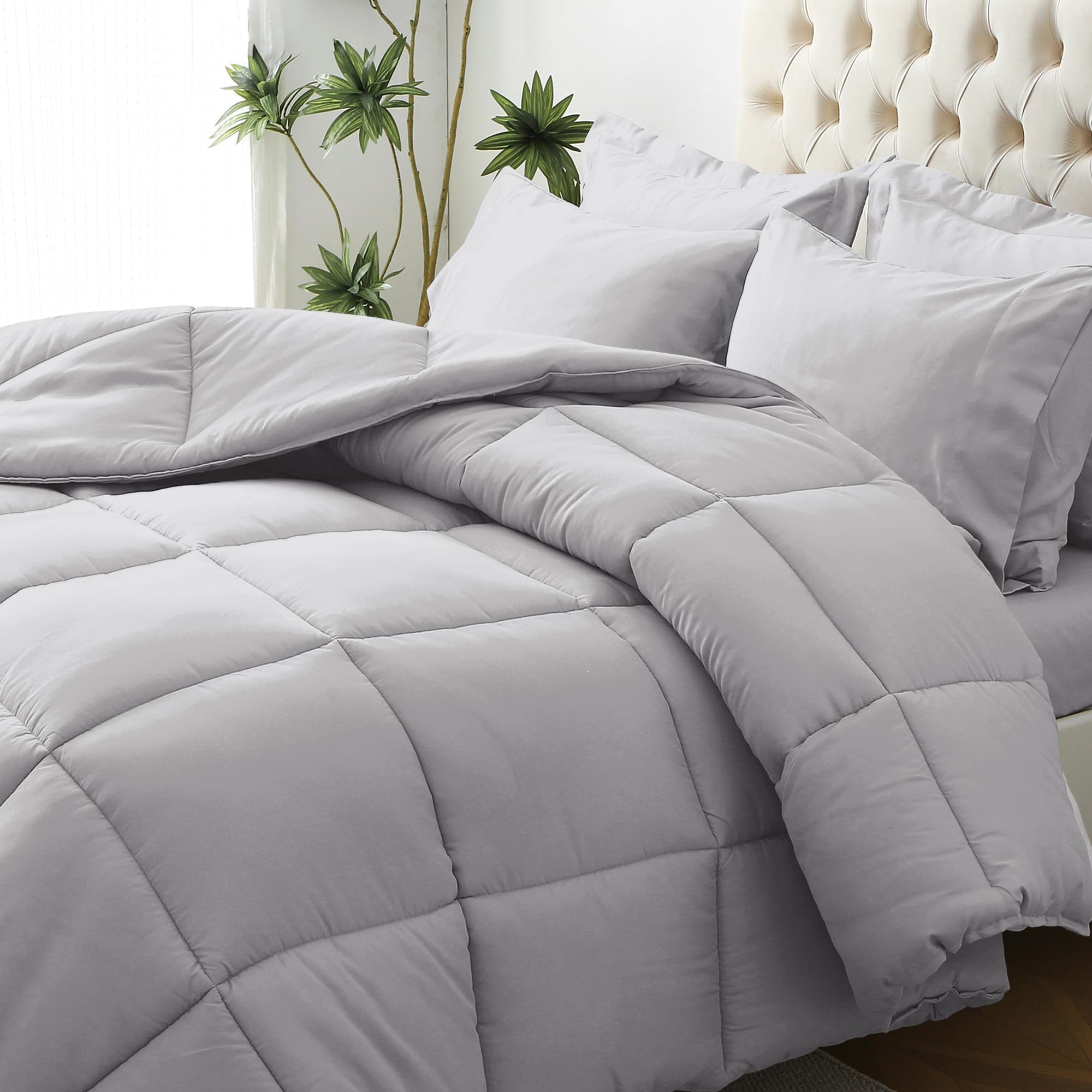 Jollyvogue Full Size Comforter Set, Ultra-Soft Full Size Bed Set, Full Comforter Sets, 7-Piece Bed In A Bag, Goose Down Alternat
