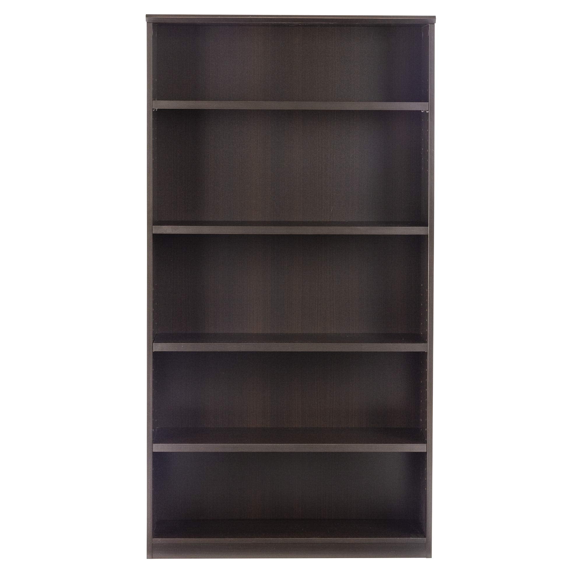 Mayline MVB5LDC Medina 5-Shelf Bookcase, 68"H, Mocha Laminate