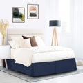 Nestl Navy Blue Full Xl Bed Skirt - Full Xl Size Bed Skirt 14 Inch Drop - Brushed Microfiber Bed Skirts - Hotel Quality Pleated