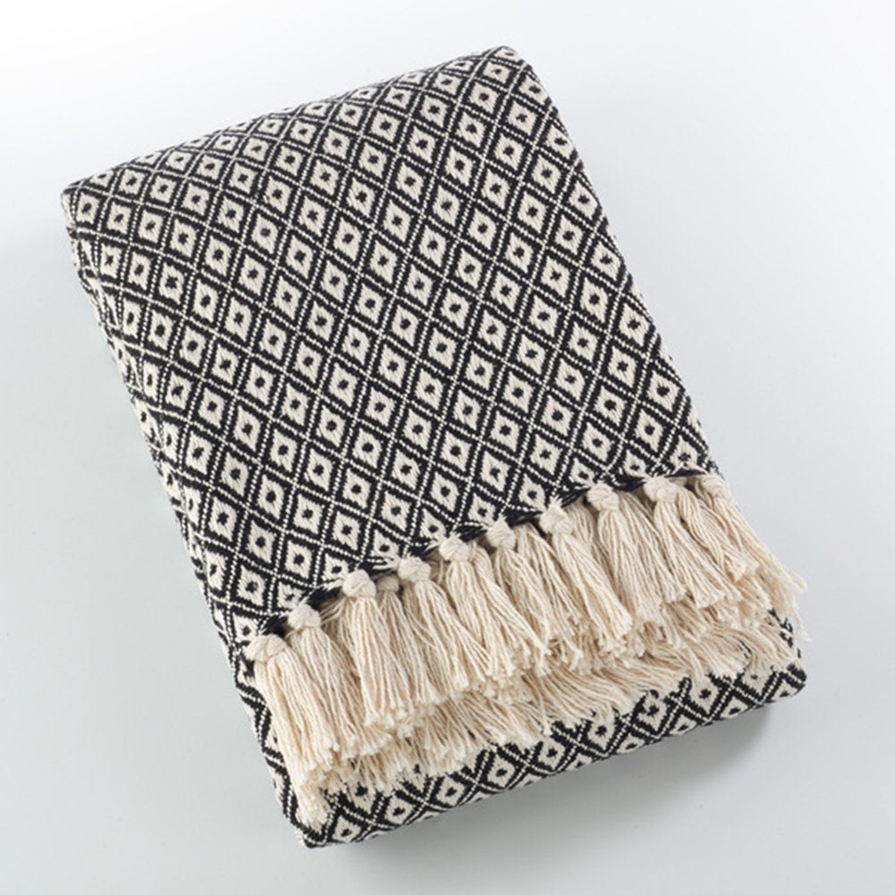 Fennco Styles Sevan Collection Soft Cotton Diamond Weave Throw Blanket