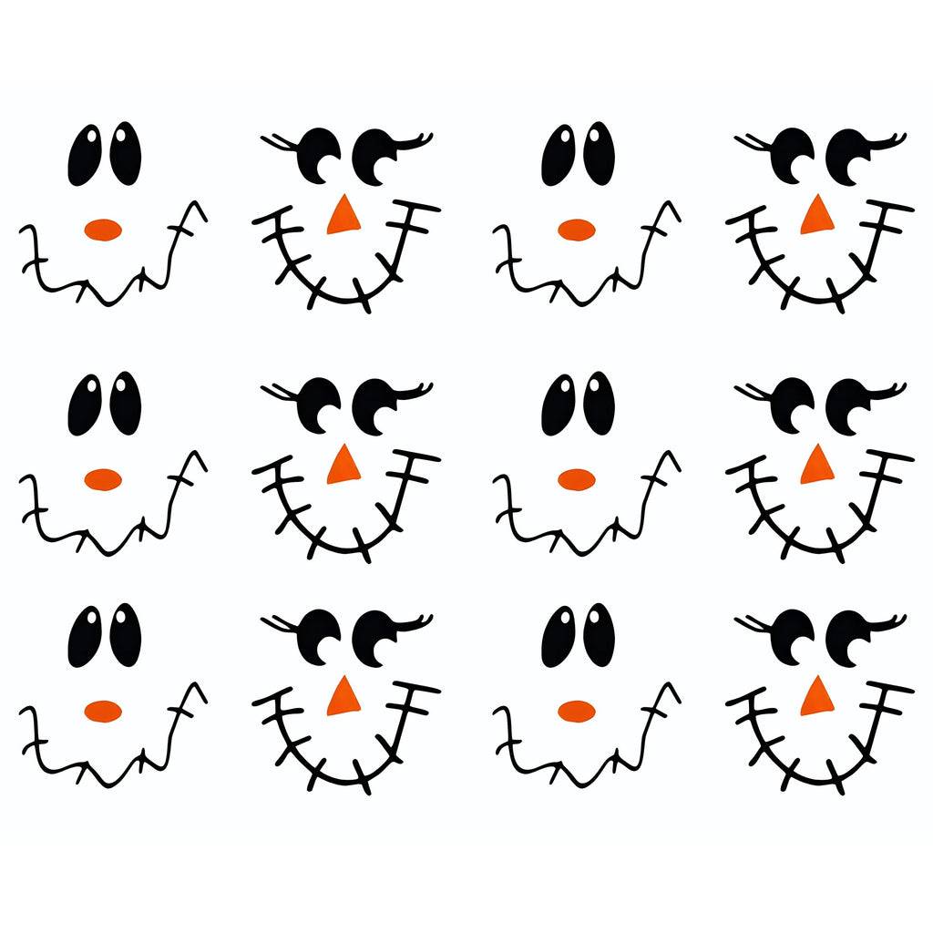 24 Pcs Scarecrow Vinyl Decals Scarecrow Faces DIY Craft Vinyl Art Stickers, Scarecrow Wall Decals Stickers Halloween Fall Thanks