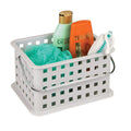 iDesign Spa BPA-Free Plastic Small Stackable Basket with Handle - 9.25 x 7 x 5, Light Gray