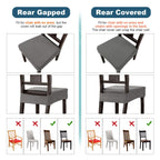 Genina Waterproof Seat Covers For Dining Room Chair Covers Waterproof Dining Chair Covers (2 Pcs-Rear-Covered, Grey)