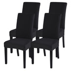 Searchi Dining Room Chair Covers Set Of 4, Stretch Jacquard Parsons Chair Slipcovers Removable Washable Kitchen Chair Protector Cover For Dining Room, Hotel, Ceremony (Black Rhombus)