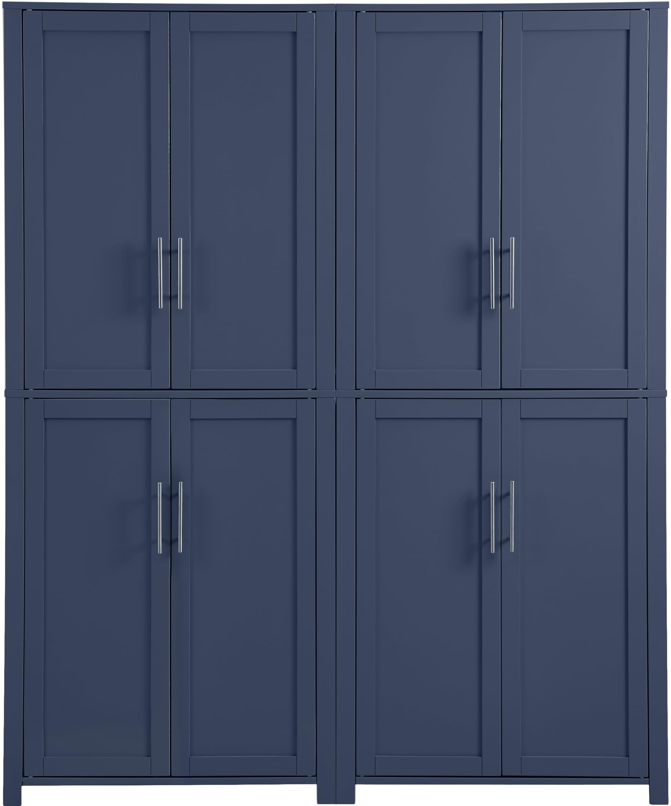 Crosley Furniture Savannah 2-Piece Pantry Storage Cabinet Set with Shelves, Kitchen, Dining, or Laundry Room, Navy