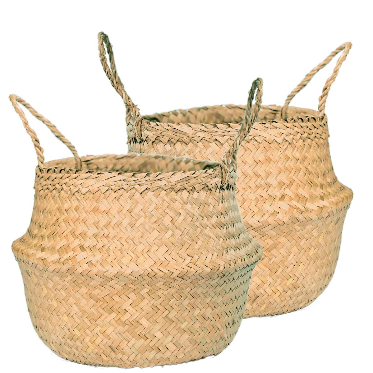 Lilocraft 2 Packseagrass Plant Basket Large (12X11Inches, Pattem: Natural) - Themulti Functional Home Decor Storage Solution Wit